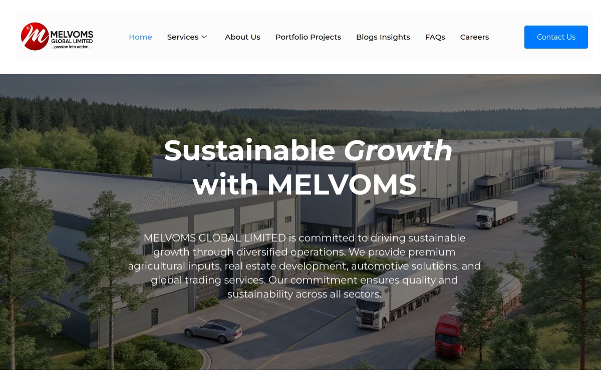 melvomsglobal.com website designed and developed by Xperts Hive