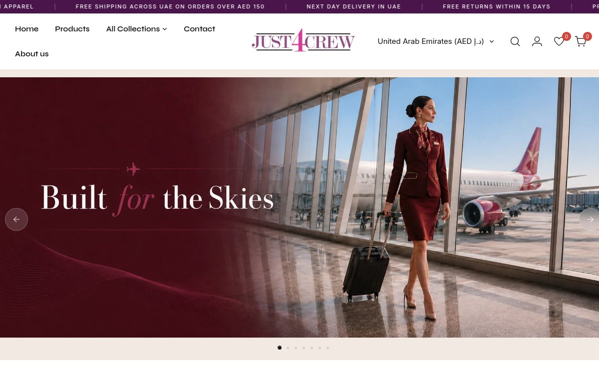 just4crew.store website designed and developed by Xperts Hive