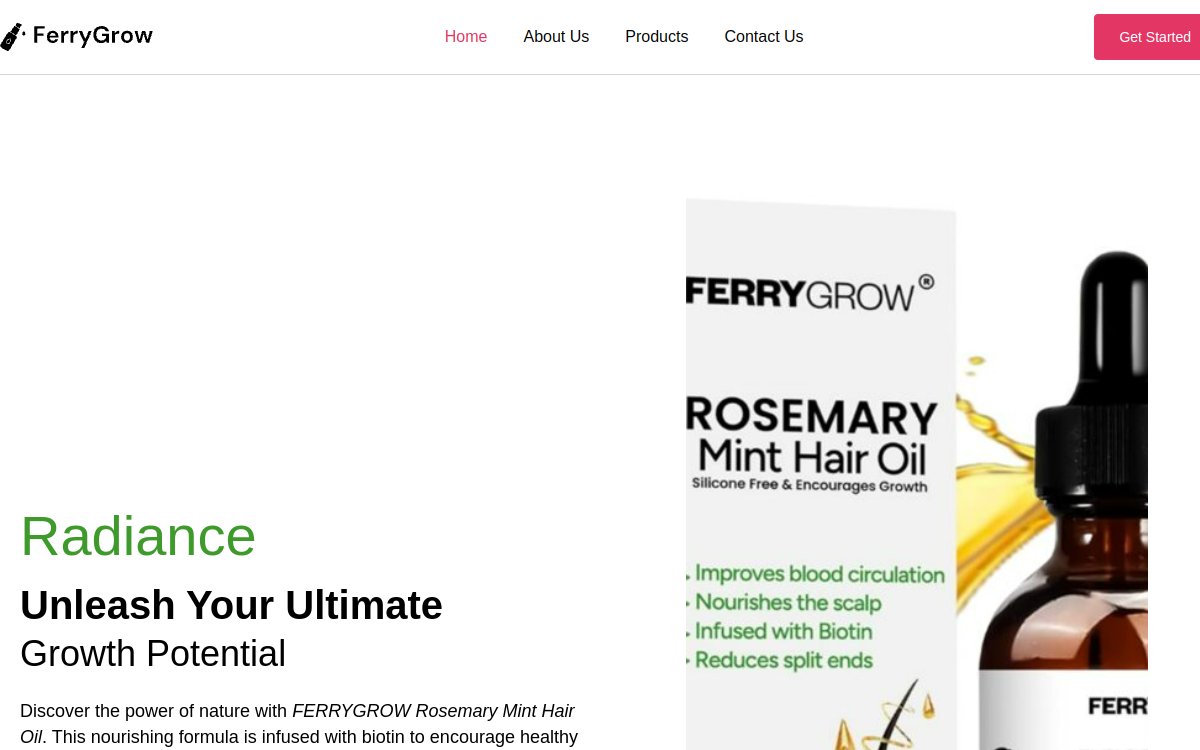 ferrygrow.com website designed and developed by Xperts Hive