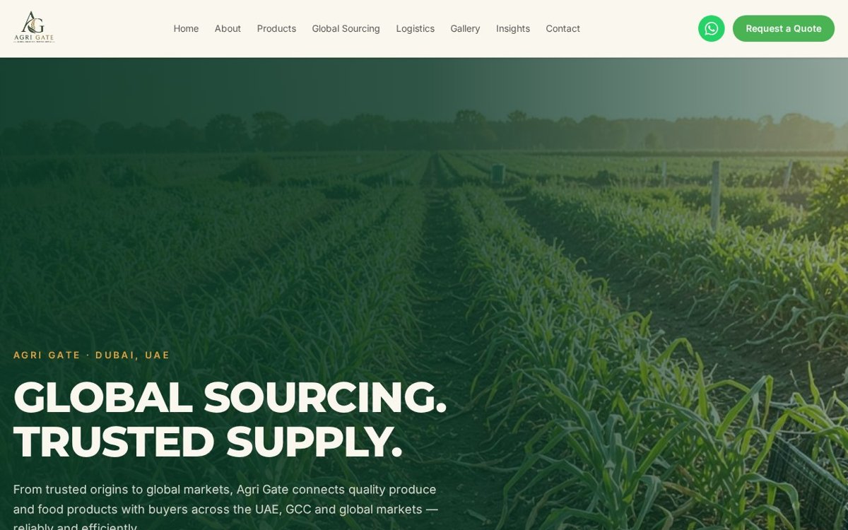 agrigate.ae website designed and developed by Xperts Hive