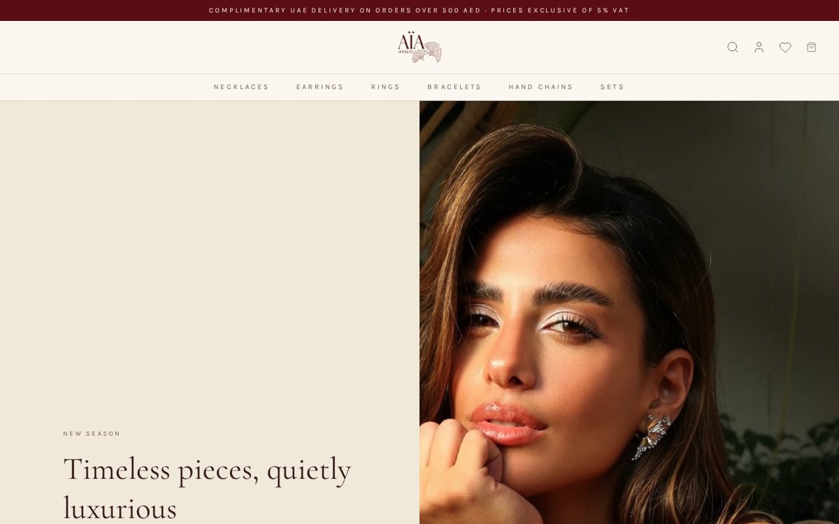 aiajewlery.com website designed and developed by Xperts Hive