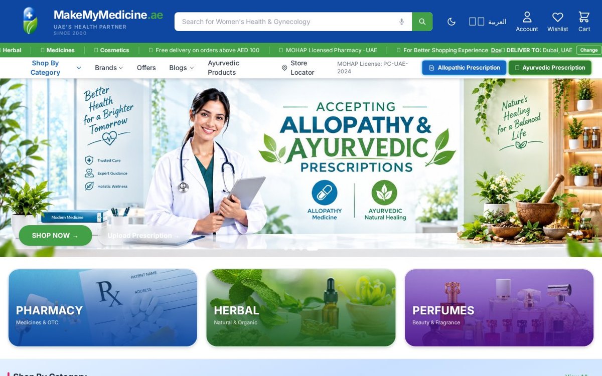 makemymedicine.ae website designed and developed by Xperts Hive