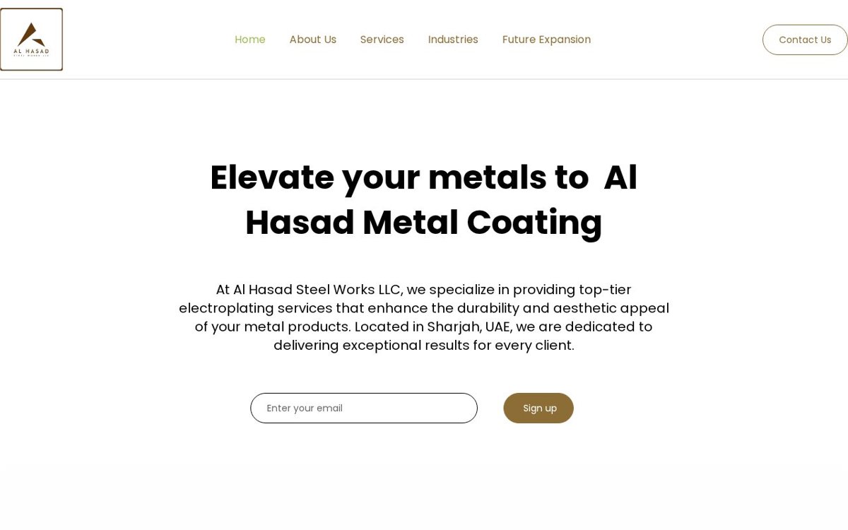 alhasadmetalcoating.ae website designed and developed by Xperts Hive