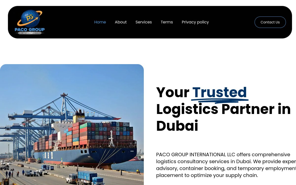 pacogroup-international.com website designed and developed by Xperts Hive
