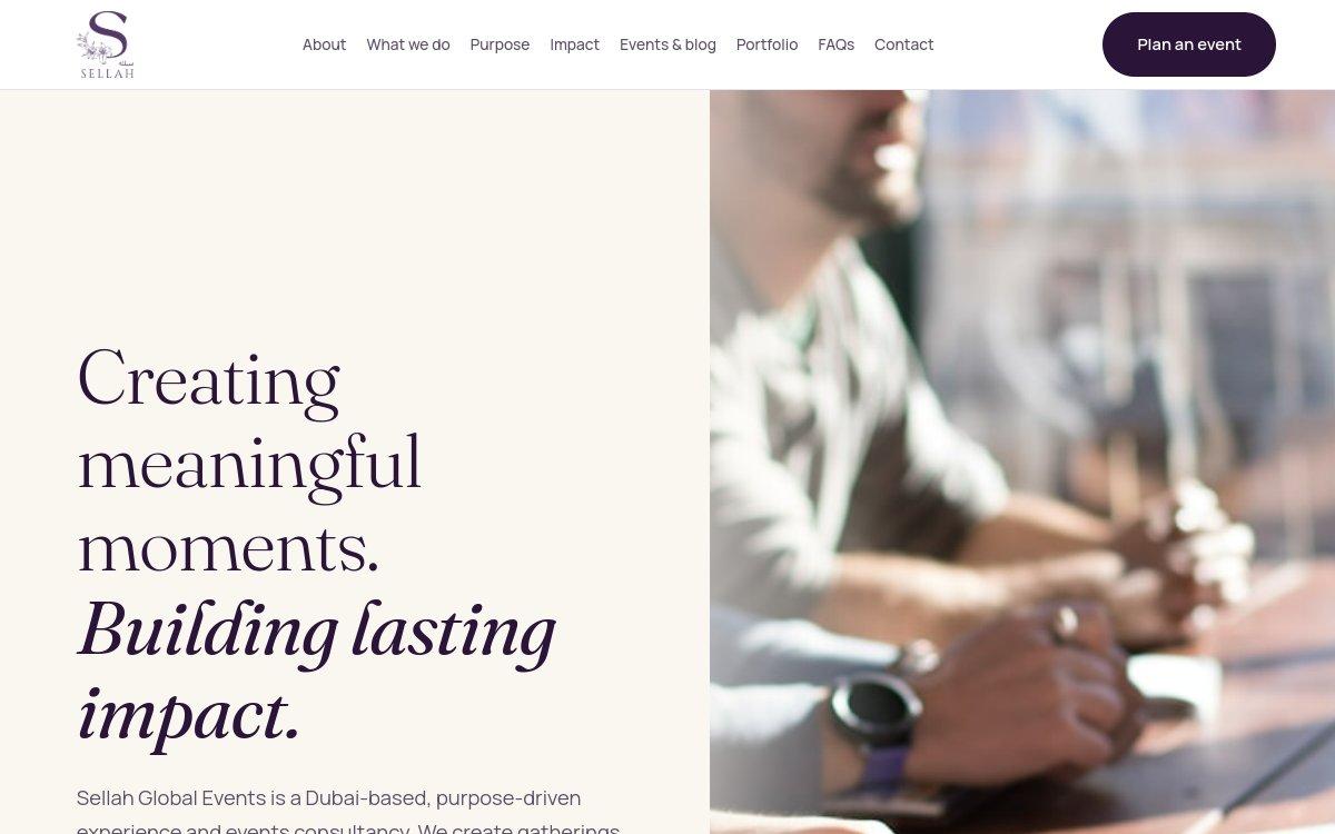 sellahglobalevents.com website designed and developed by Xperts Hive