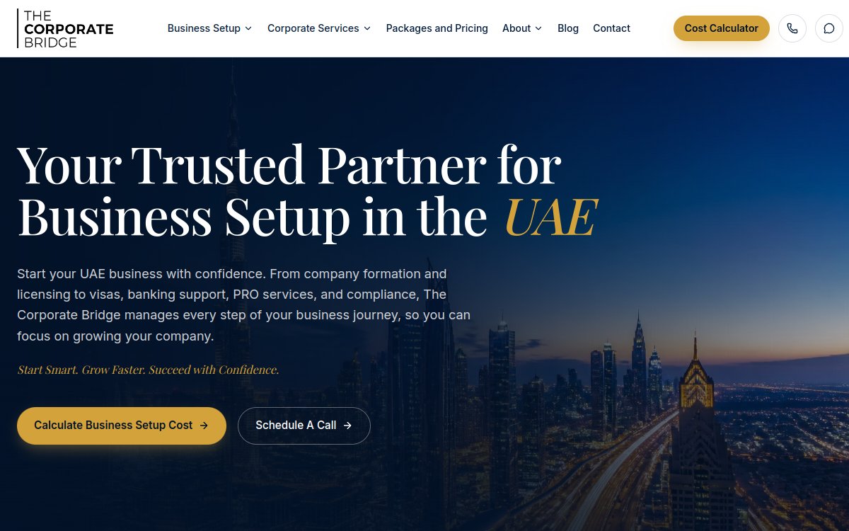 corporatebridgeuae.com website designed and developed by Xperts Hive